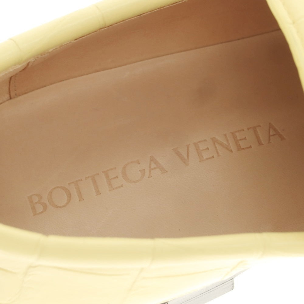 【中古】【未使用】ボッテガヴェネタ BOTTEGAVENETA 型押しレザー ローファー イエロー【 40 】【 状態ランクS 】【 メンズ 】