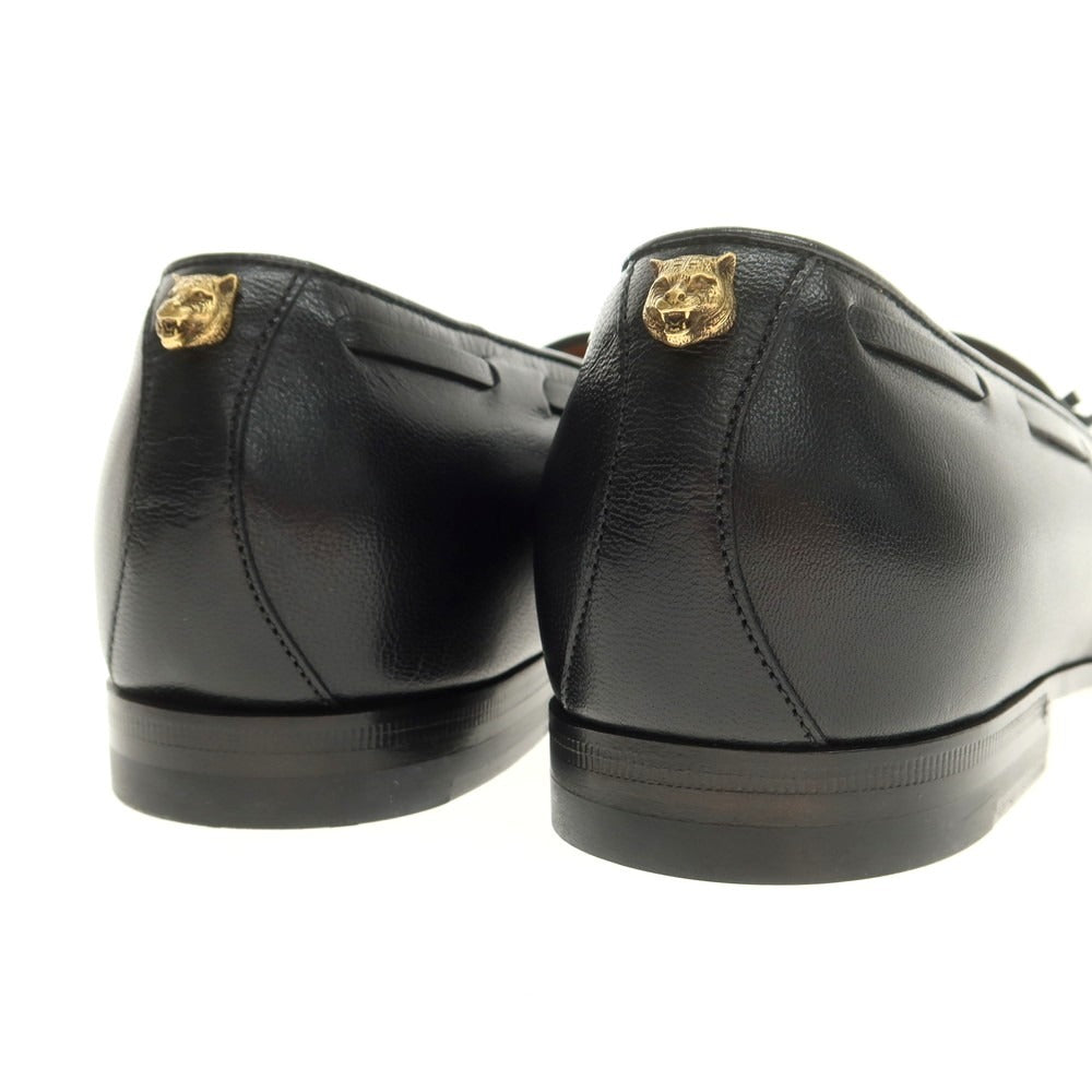 【中古】【未使用】グッチ GUCCI パンサー タッセル ローファー ブラック【 6 1/2 】【 状態ランクS 】【 メンズ 】
