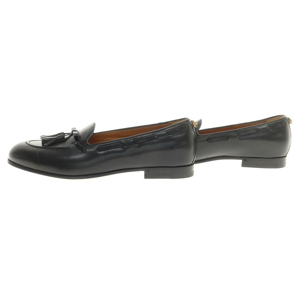 【中古】【未使用】グッチ GUCCI パンサー タッセル ローファー ブラック【 6 1/2 】【 状態ランクS 】【 メンズ 】