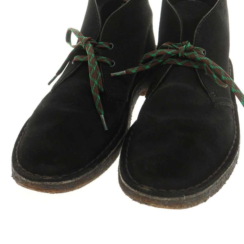 【中古】クラークス Clarks スエード デザートブーツ ブラック【 表記不明(US8位) 】【 状態ランクC 】【 メンズ 】