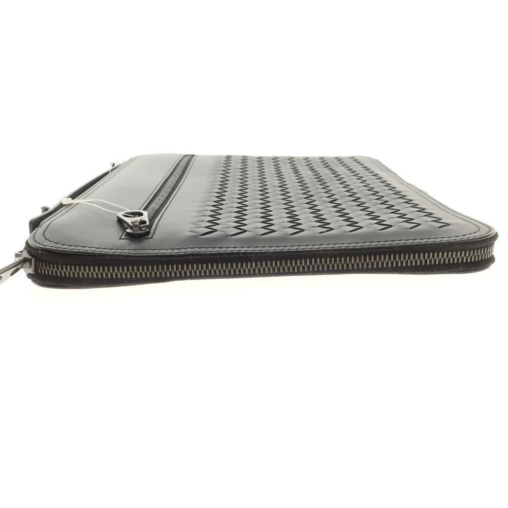【中古】【未使用】ボッテガヴェネタ BOTTEGAVENETA イントレチャートレザー クラッチバッグ ブラック【 状態ランクS 】【 メンズ 】