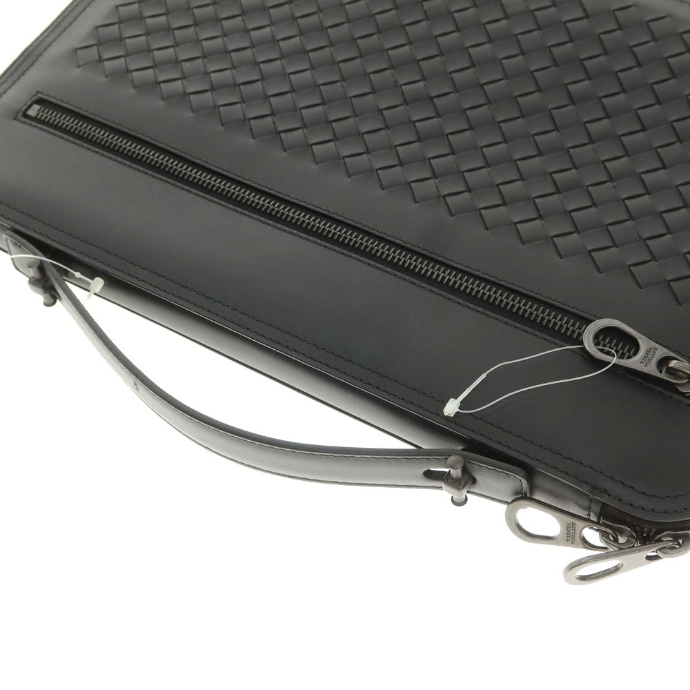 【中古】【未使用】ボッテガヴェネタ BOTTEGAVENETA イントレチャートレザー クラッチバッグ ブラック【 状態ランクS 】【 メンズ 】
