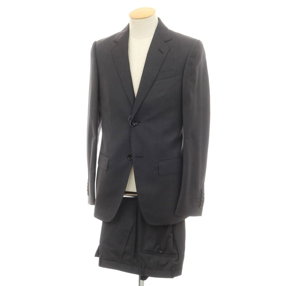 【中古】グッチ GUCCI ヘリンボーン織ウール 2つボタンスーツ ダークグレー【 44 】【 状態ランクA 】【 メンズ 】