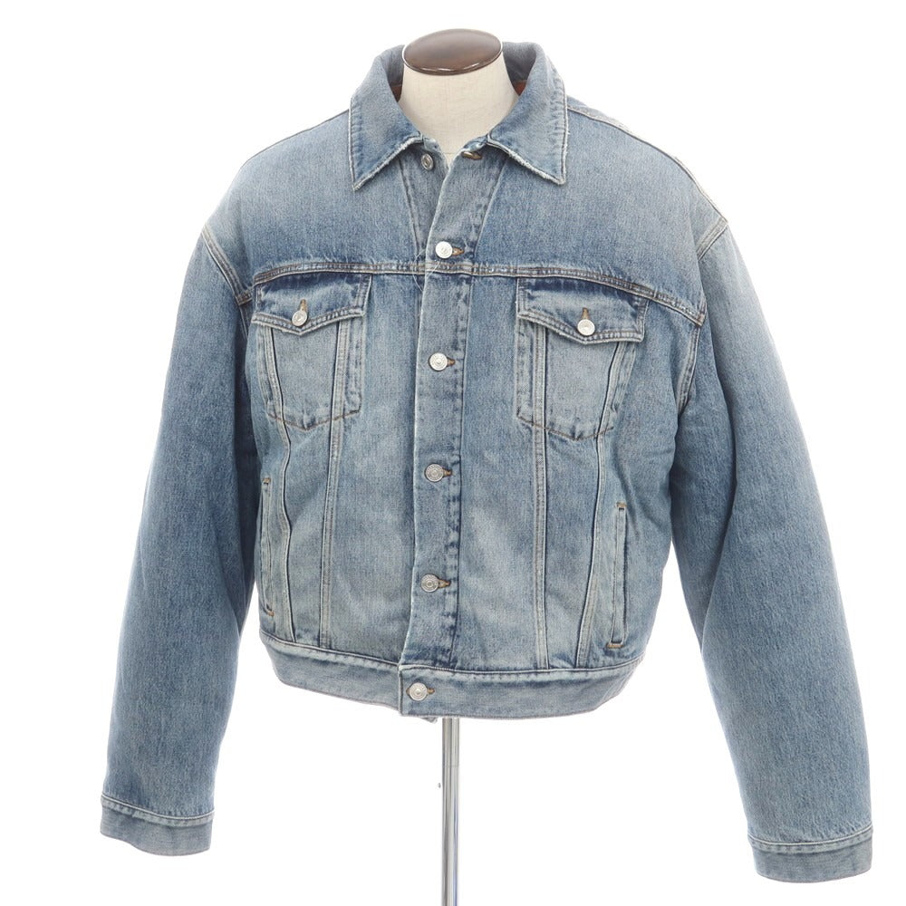 【中古】【未使用】バレンシアガ BALENCIAGA 内ボア デニムジャケット ジージャン ウォッシュブルー【 42 】【 状態ランクS 】【 メンズ 】