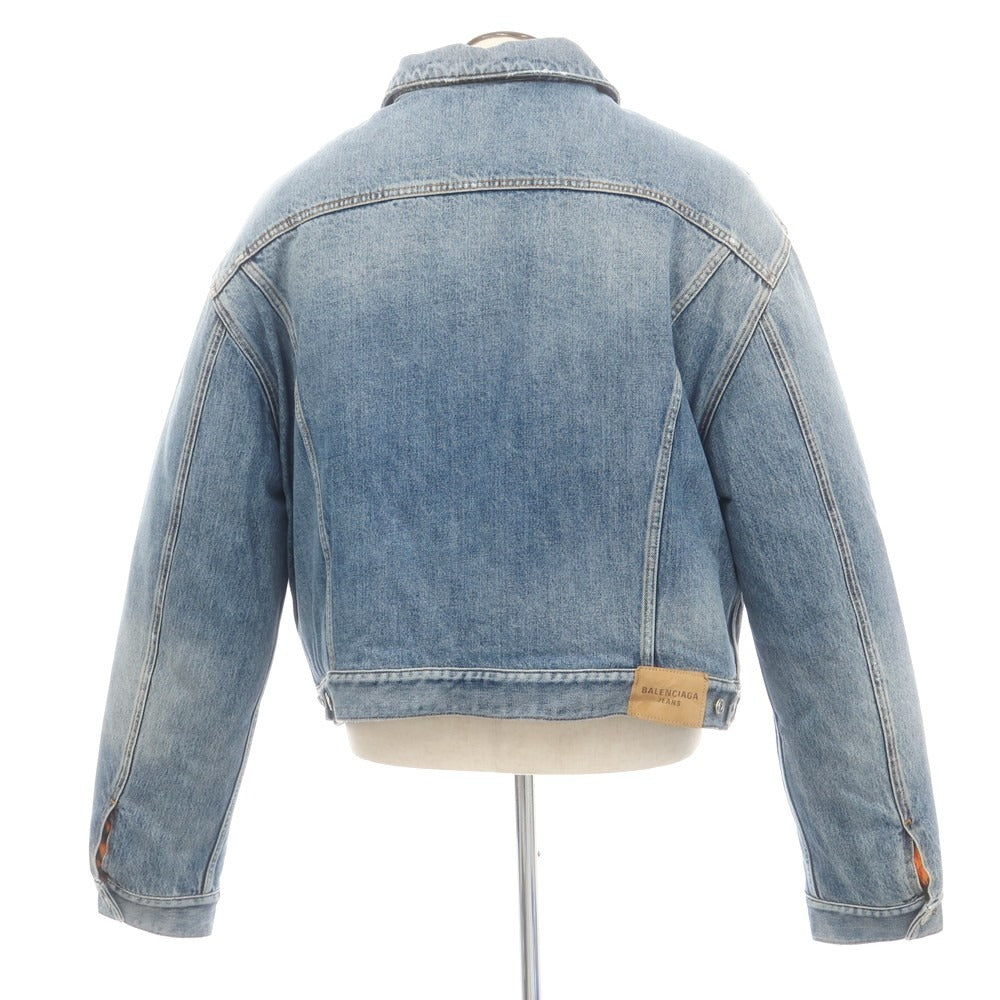 【中古】【未使用】バレンシアガ BALENCIAGA 内ボア デニムジャケット ジージャン ウォッシュブルー【 42 】【 状態ランクS 】【 メンズ 】