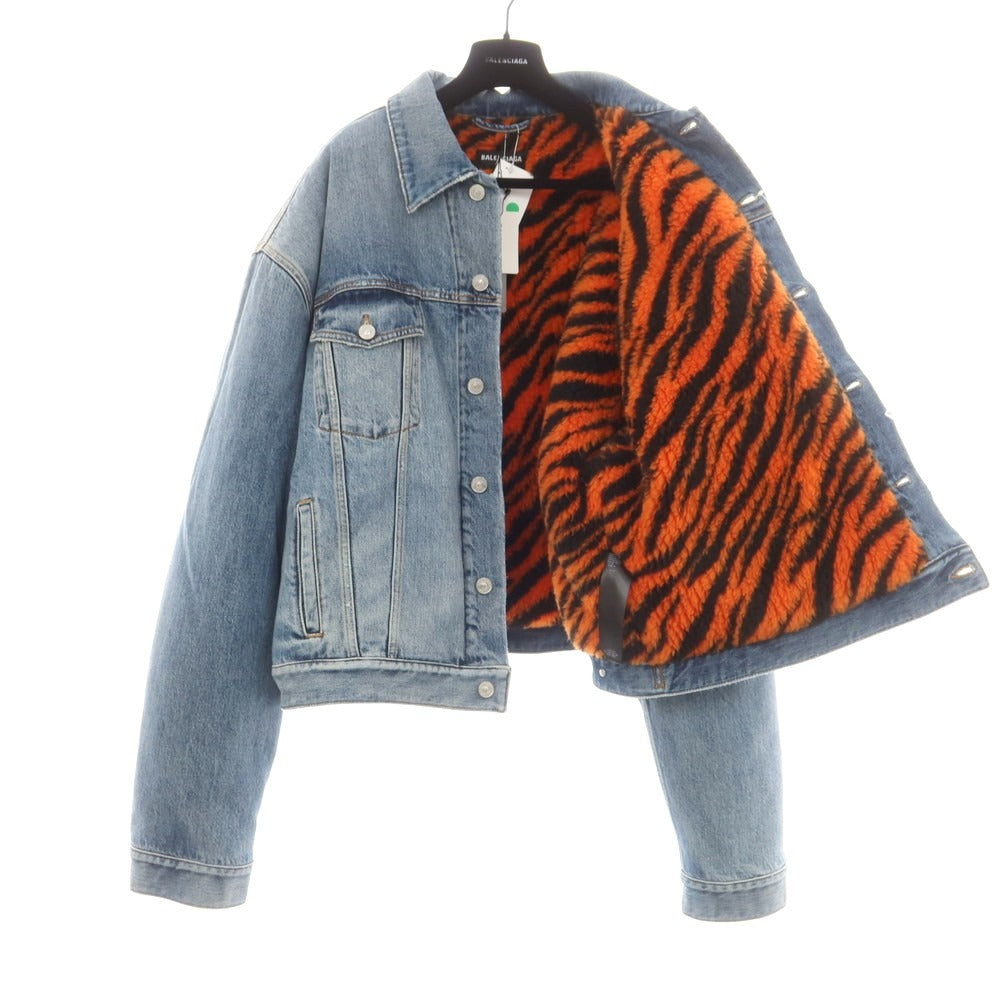 【中古】【未使用】バレンシアガ BALENCIAGA 内ボア デニムジャケット ジージャン ウォッシュブルー【 42 】【 状態ランクS 】【 メンズ 】