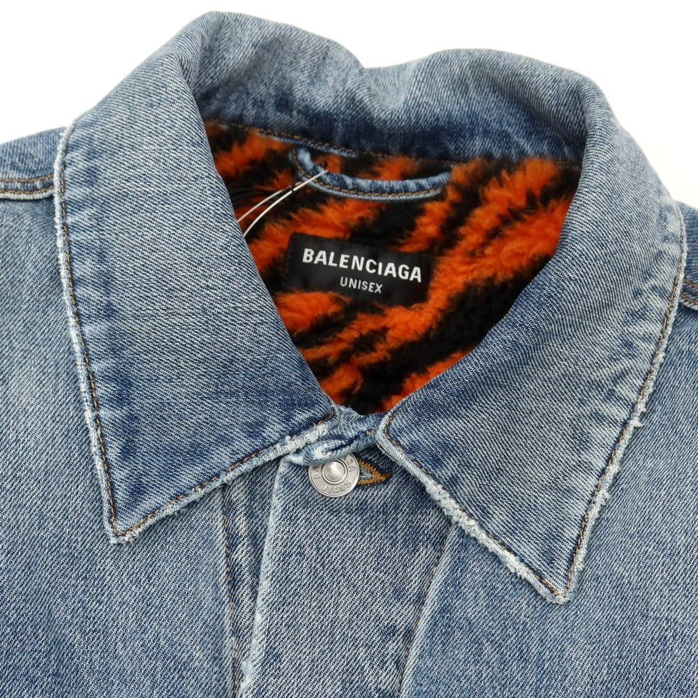 【中古】【未使用】バレンシアガ BALENCIAGA 内ボア デニムジャケット ジージャン ウォッシュブルー【 42 】【 状態ランクS 】【 メンズ 】