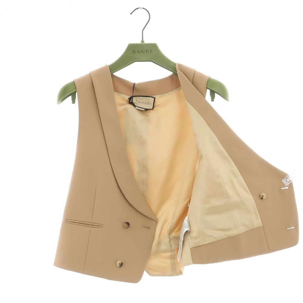 【中古】グッチ GUCCI ポリエステル ショールカラー ジレ ベスト ベージュ【 46 】【 状態ランクB 】【 メンズ 】