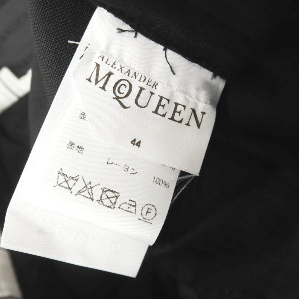【中古】【未使用】アレキサンダーマックイーン Alexander McQueen ウールモヘヤ ドレススラックスパンツ ブラック【 44 】【 状態ランクS 】【 メンズ 】