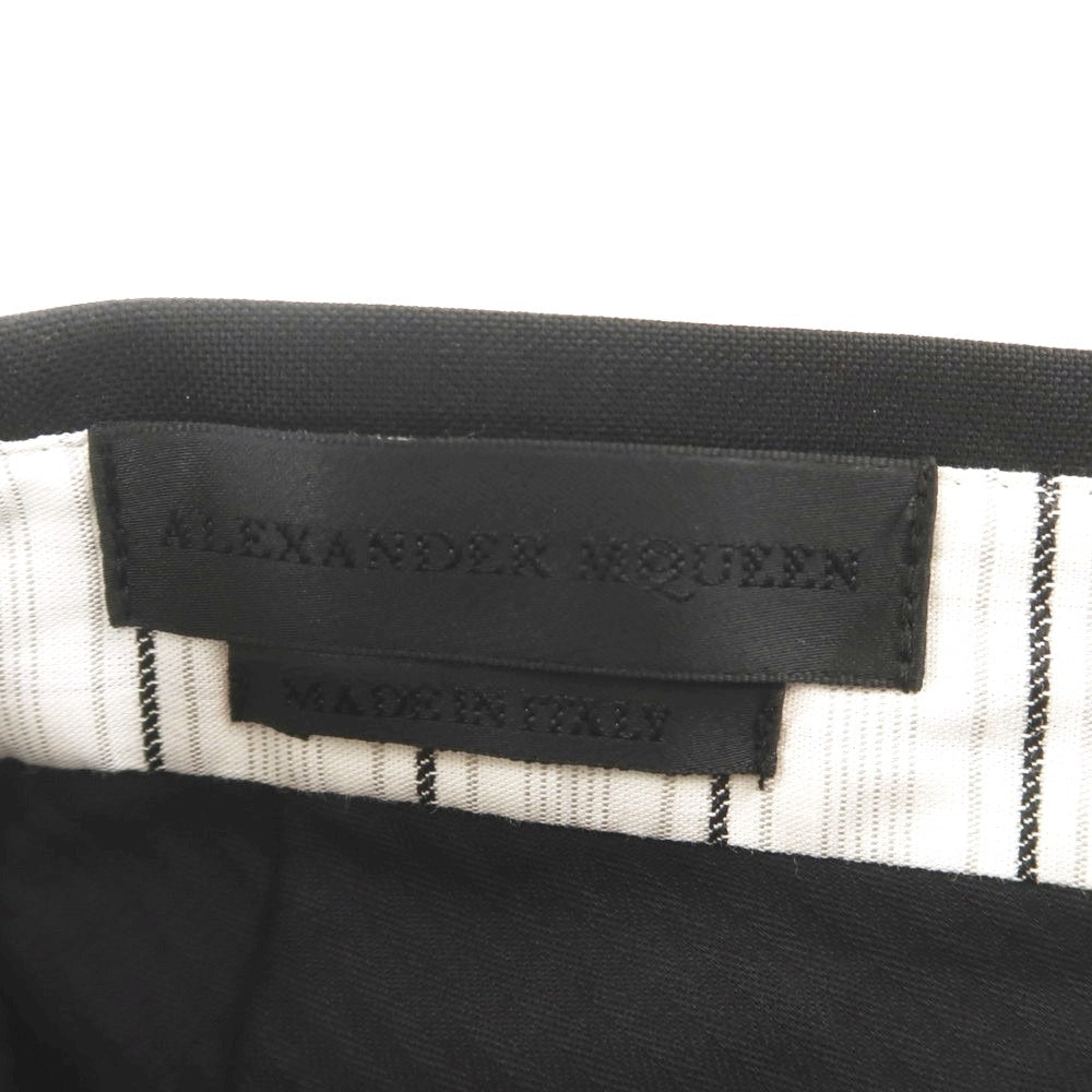 【中古】【未使用】アレキサンダーマックイーン Alexander McQueen ウールモヘヤ ドレススラックスパンツ ブラック【 44 】【 状態ランクS 】【 メンズ 】
