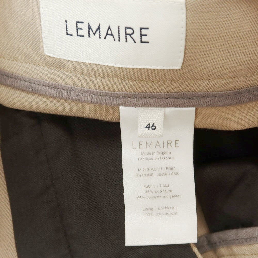 【中古】ルメール LEMAIRE ポリエステルウール カジュアルスラックスパンツ ベージュ【 46 】【 状態ランクC 】【 メンズ 】