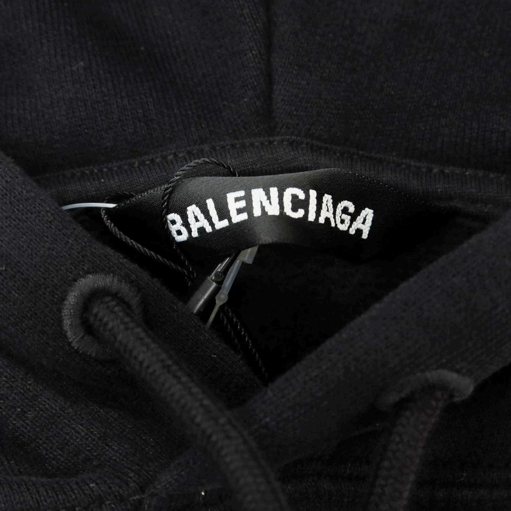【中古】【未使用】バレンシアガ BALENCIAGA コットン プルオーバー パーカー ブラック【 M 】【 状態ランクS 】【 メンズ 】