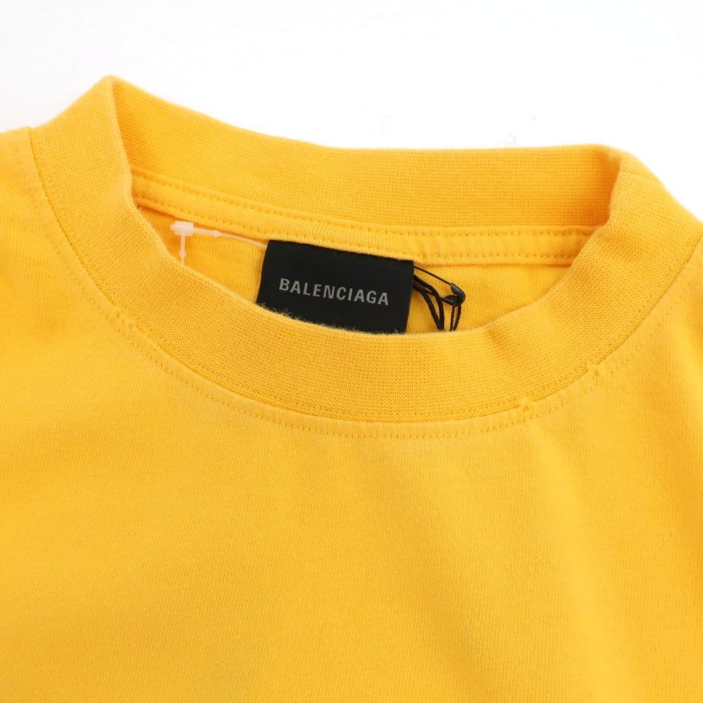 【中古】バレンシアガ BALENCIAGA ユーズド加工 コットン クルーネック 半袖Tシャツ イエロー【 XS 】【 状態ランクA 】【 メンズ 】