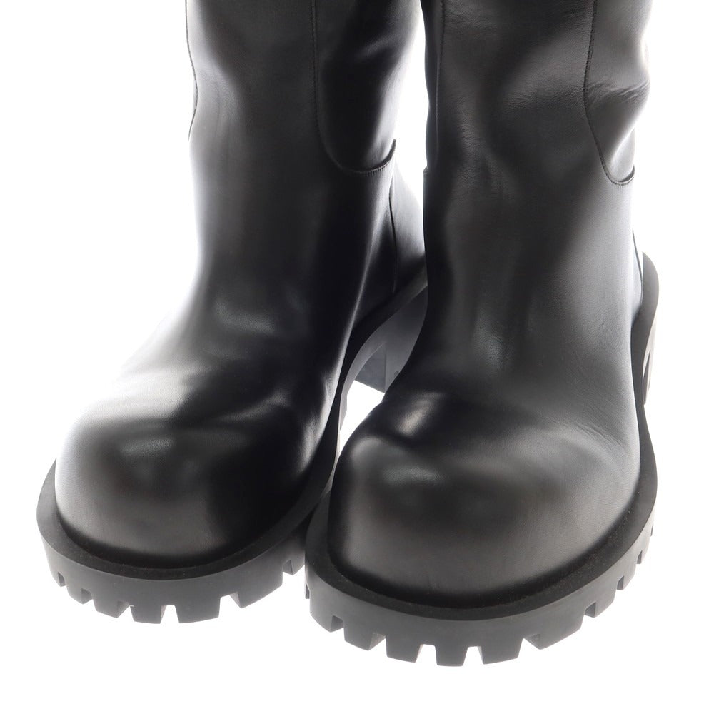 【中古】【未使用】バレンシアガ BALENCIAGA レザー ロング ブーツ ブラック【 41 】【 状態ランクS 】【 メンズ 】