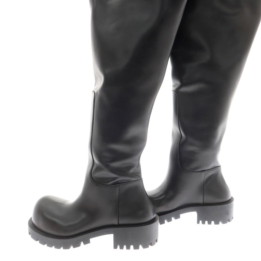 【中古】【未使用】バレンシアガ BALENCIAGA レザー ロング ブーツ ブラック【 41 】【 状態ランクS 】【 メンズ 】