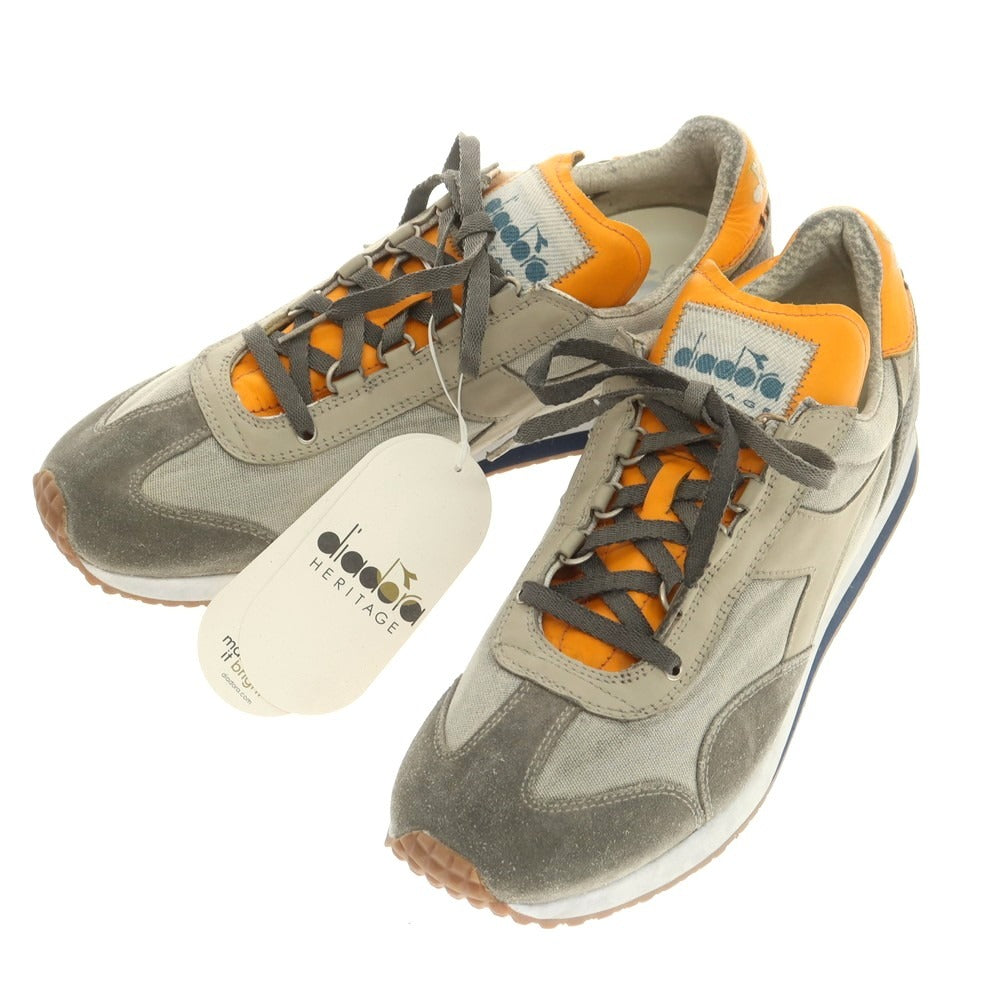 【中古】【未使用】ディアドラ Diadora EQUIPE DIRTY STONE WASH USED加工 スニーカー グレー【 27 】【 状態ランクS 】【 メンズ 】