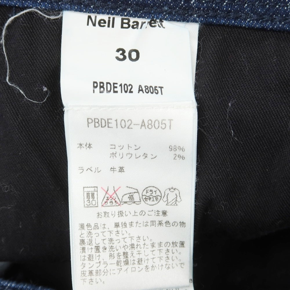 【中古】ニールバレット NEIL BARRETT ストレッチ コットン ジーンズ デニムパンツ ネイビーインディゴ【 30 】【 状態ランクB 】【 メンズ 】