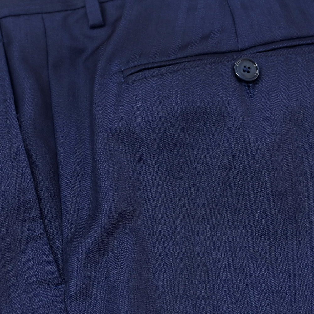 【中古】タリアトーレ TAGLIATORE ヘリンボーン織ウール 3つボタンスーツ ネイビーブルー【 52 】【 状態ランクB 】【 メンズ 】