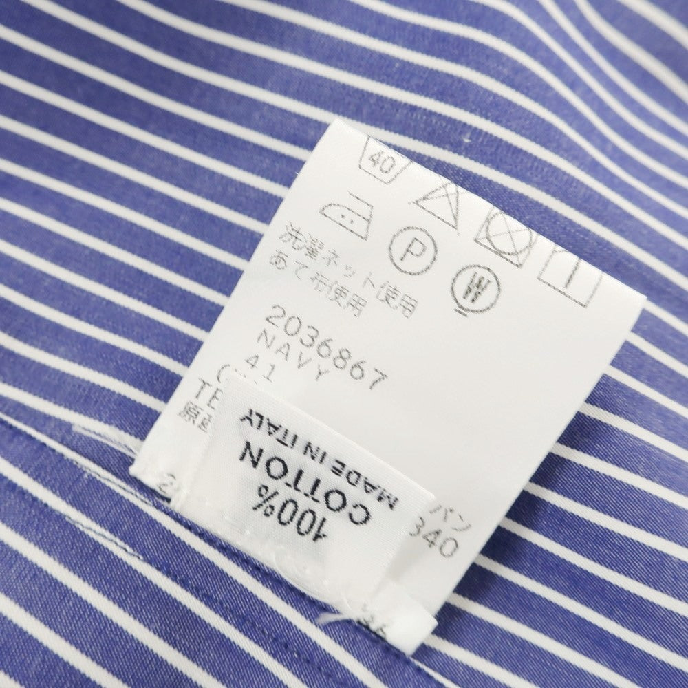 【中古】フライ FRAY コットン ストライプ レギュラーカラー ドレスシャツ ネイビー系xホワイト【 41 】【 状態ランクB 】【 メンズ 】