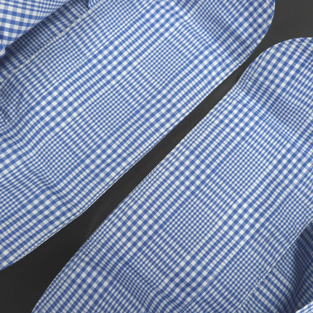 【中古】フィナモレ Finamore コットン チェック レギュラーカラー ドレスシャツ ブルーxホワイト【 41 】【 状態ランクC 】【 メンズ 】