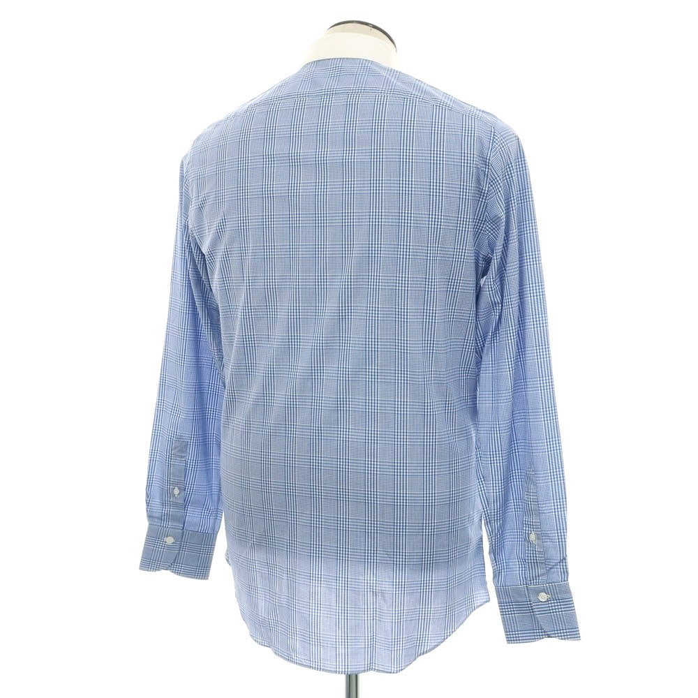 【中古】フィナモレ Finamore コットン チェック レギュラーカラー ドレスシャツ ブルーxホワイト【 41 】【 状態ランクC 】【 メンズ 】