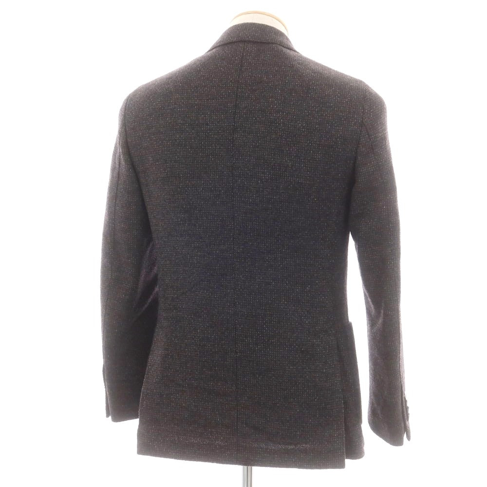 【中古】ラルディーニ LARDINI ウール テーラードジャケット グレーxブラウン【 42 】【 状態ランクB 】【 メンズ 】