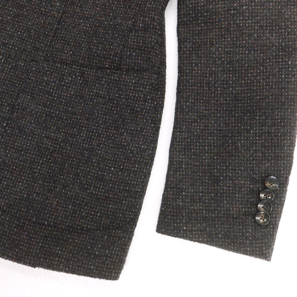 【中古】ラルディーニ LARDINI ウール テーラードジャケット グレーxブラウン【 42 】【 状態ランクB 】【 メンズ 】