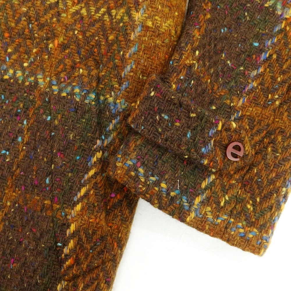 【新品】エルネスト ernesto GFB ツイードウール チェック チェスターフィールドコート ブラウン系【 50 Drop8 】【 状態ランクN 】【 メンズ 】