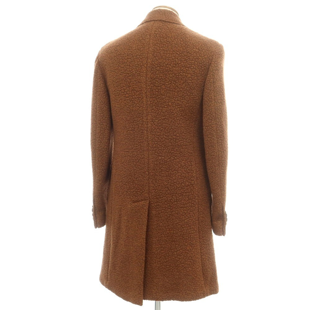 【新品】ドルモア DRUMOHR ウールナイロンポリエステル ボア チェスターフィールドコート ブラウン【 48 】【 状態ランクN 】【 メンズ 】