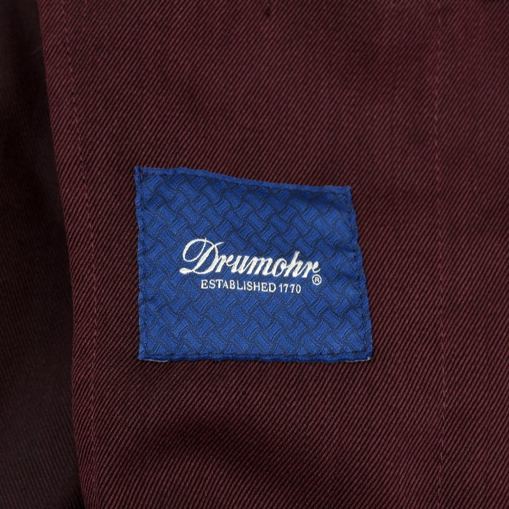 【新品】ドルモア DRUMOHR ウールナイロン ベルテッド ステンカラーコート ダークレッドパープル系【 48 】【 状態ランクN 】【 メンズ 】