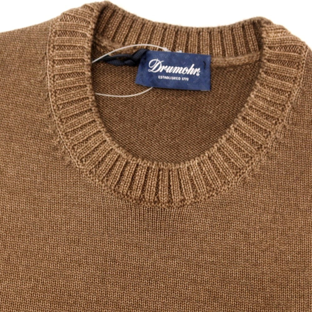 【新品】ドルモア DRUMOHR ウール クルーネック プルオーバーニット ブラウン【 42 】【 状態ランクN 】【 メンズ 】