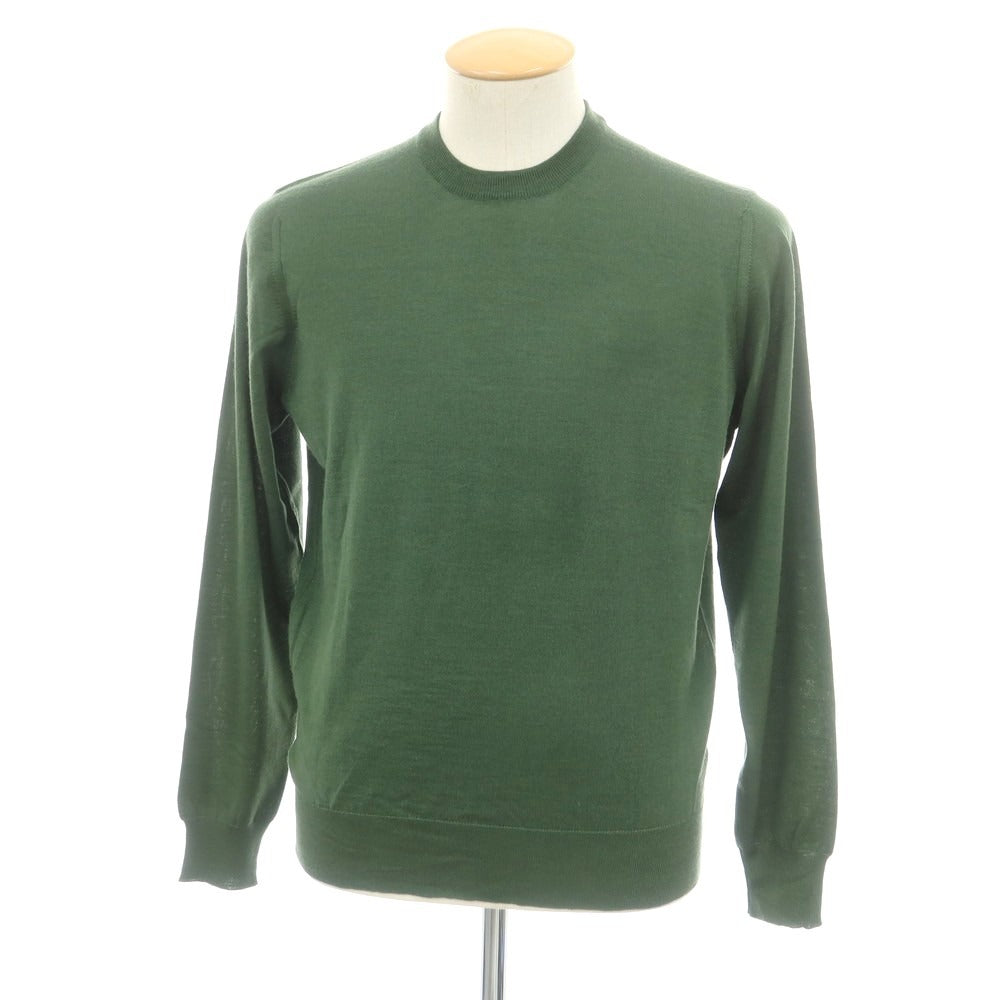 【新品】ドルモア DRUMOHR ハイゲージ カシミヤウールシルク クルーネック プルオーバーニット オリーブ【 46 】【 状態ランクN 】【 メンズ 】