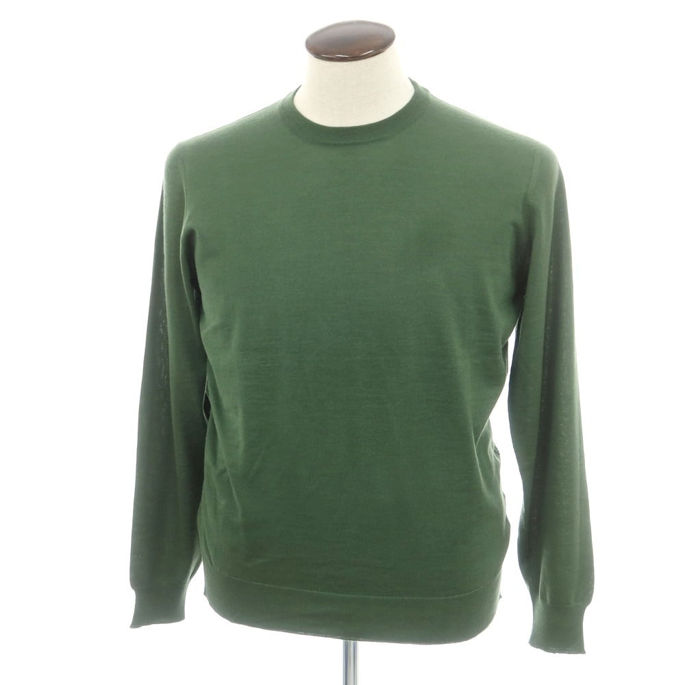 【新品】ドルモア DRUMOHR  ハイゲージ カシミヤウールシルク クルーネック プルオーバーニット オリーブ【 50 】【 状態ランクN 】【 メンズ 】