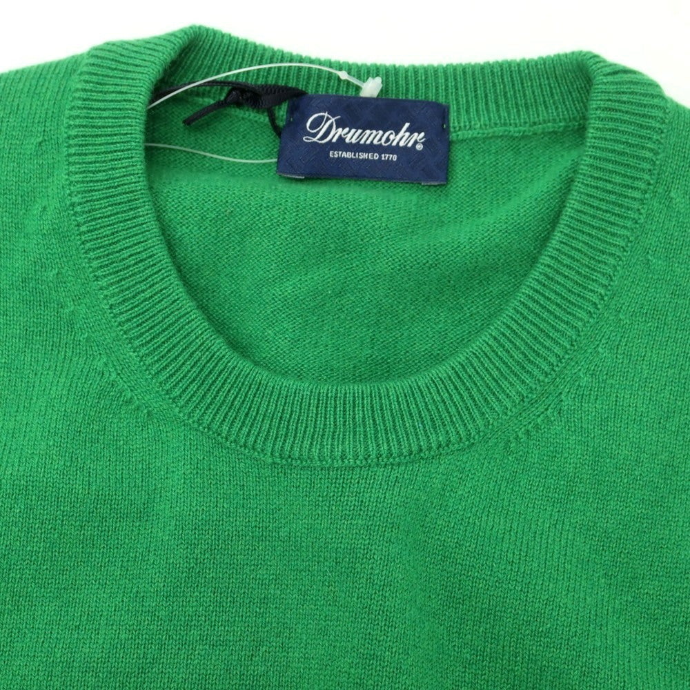 【新品】ドルモア DRUMOHR カシミヤ クルーネック プルオーバーニット グリーン【 50 】【 状態ランクN 】【 メンズ 】