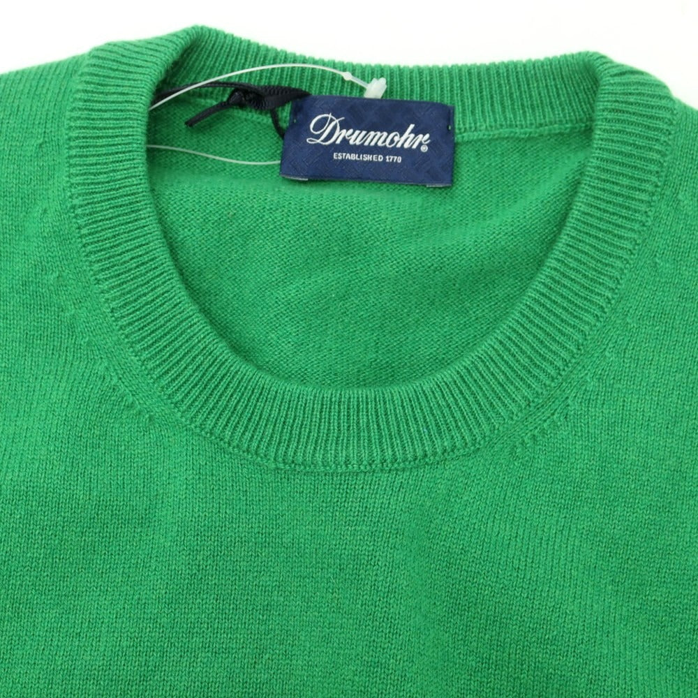 【新品】ドルモア DRUMOHR カシミヤ クルーネック プルオーバーニット グリーン【 52 】【 状態ランクN 】【 メンズ 】