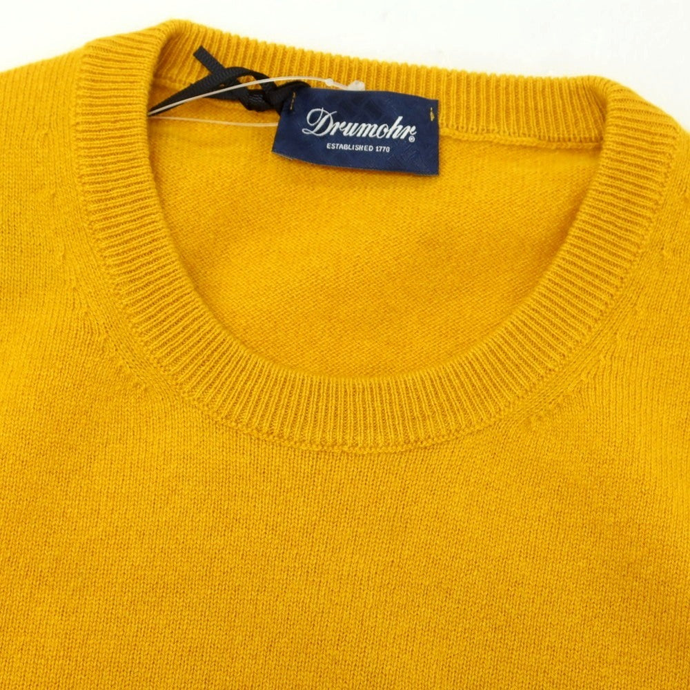 【新品】ドルモア DRUMOHR カシミヤ クルーネック プルオーバーニット サンフラワーイエロー【 50 】【 状態ランクN 】【 メンズ 】