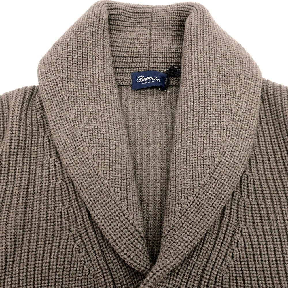 【新品】ドルモア DRUMOHR ローゲージ ウール ショールカラー リブニット カーディガン トープ系【 44 】【 状態ランクN 】【 メンズ 】