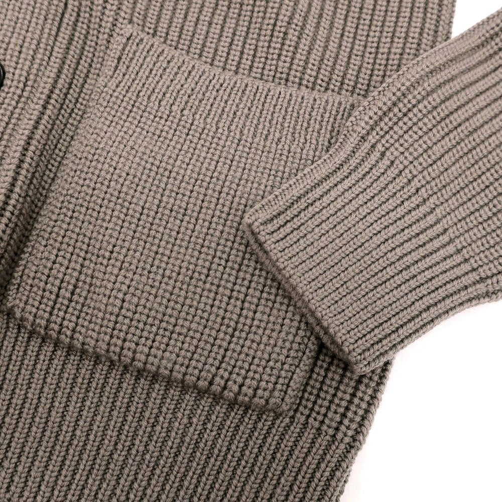 【新品】ドルモア DRUMOHR ローゲージ ウール ショールカラー リブニット カーディガン トープ系【 44 】【 状態ランクN 】【 メンズ 】