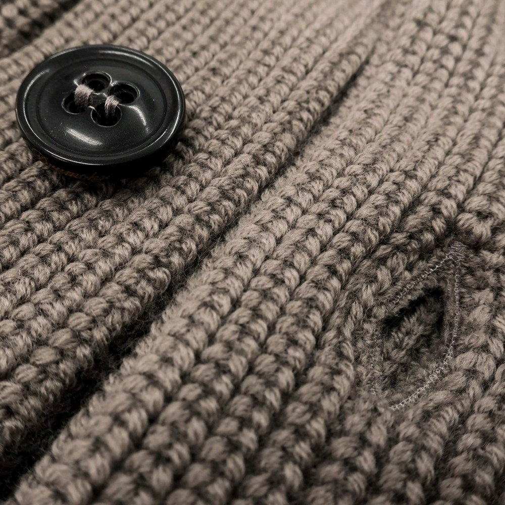 【新品】ドルモア DRUMOHR ローゲージ ウール ショールカラー リブニット カーディガン トープ系【 44 】【 状態ランクN 】【 メンズ 】