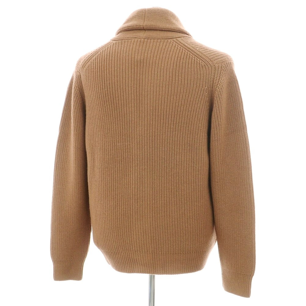 【新品】ドルモア DRUMOHR ローゲージ ウール ショールカラー リブニット カーディガン キャメルブラウン【 50 】【 状態ランクN 】【 メンズ 】