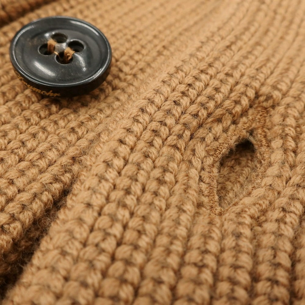 【新品】ドルモア DRUMOHR ローゲージ ウール ショールカラー リブニット カーディガン キャメルブラウン【 50 】【 状態ランクN 】【 メンズ 】