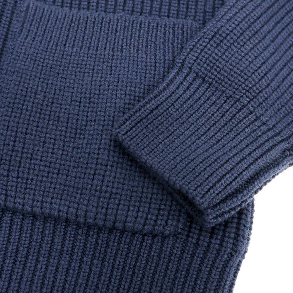 【新品】ドルモア DRUMOHR ローゲージ ウール ショールカラー リブニット カーディガン ライトネイビー【 44 】【 状態ランクN 】【 メンズ 】