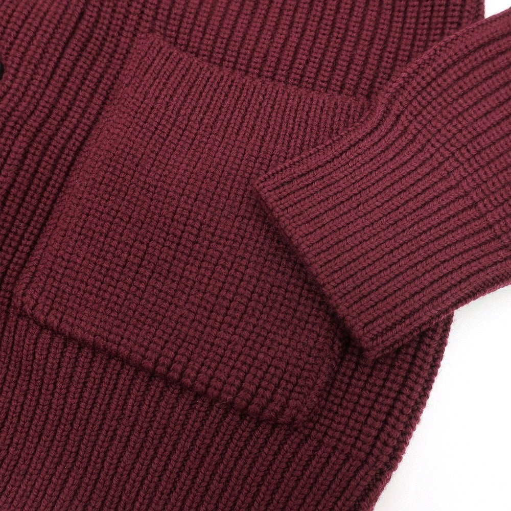 【新品】ドルモア DRUMOHR ローゲージ ウール ショールカラー リブニット カーディガン ワインレッド【 44 】【 状態ランクN 】【 メンズ 】