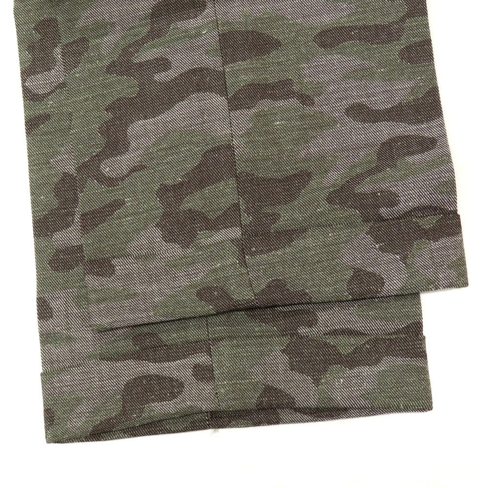 【新品】ドルモア DRUMOHR ウールシルクリネン カモフラ カジュアルスラックスパンツ グレーxオリーブ【 48 】【 状態ランクN 】【 メンズ 】