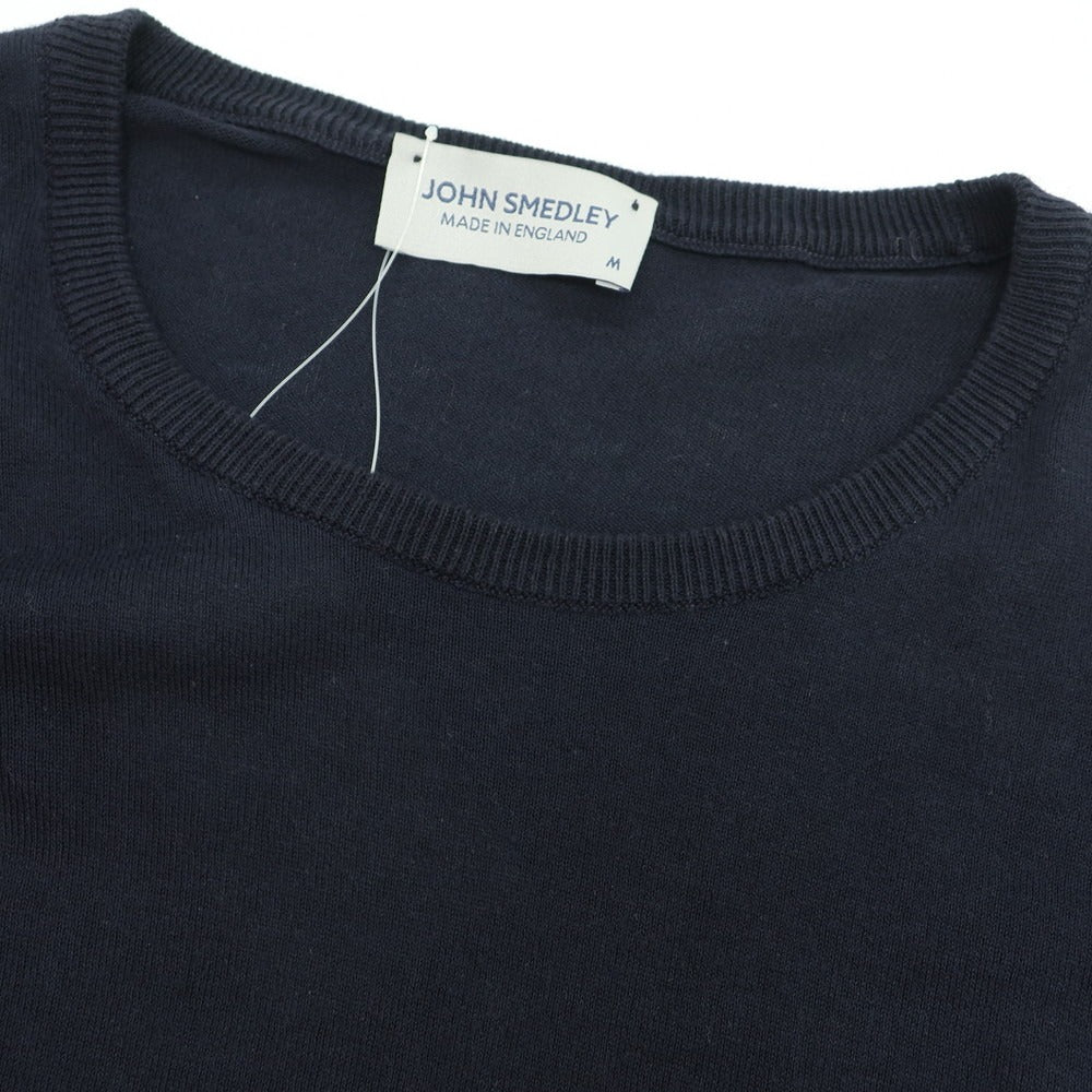 【中古】ジョンスメドレー JOHN SMEDLEY ハイゲージ シーアイランドコットン クルーネック プルオーバーニット ネイビー【 M 】【 状態ランクC 】【 メンズ 】