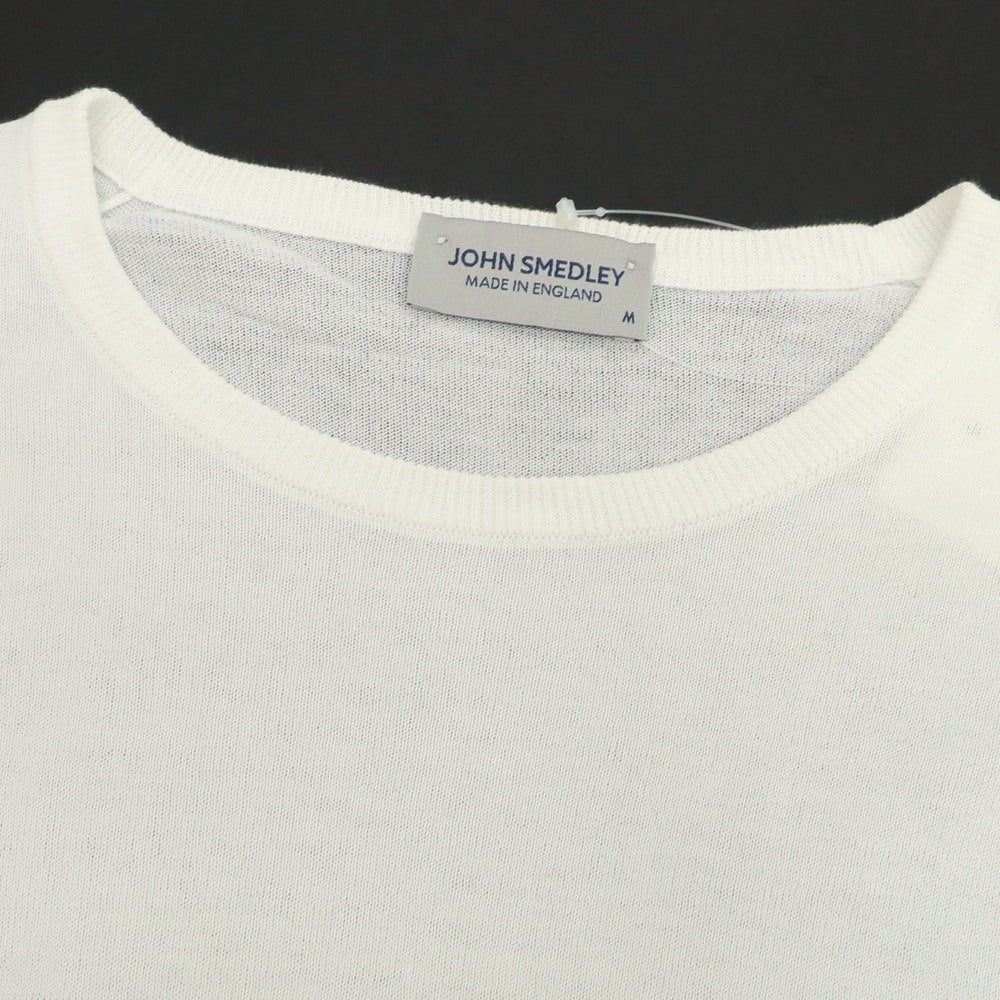 【中古】ジョンスメドレー JOHN SMEDLEY ハイゲージ コットン クルーネック プルオーバーニット ホワイト【 M 】【 状態ランクC 】【 メンズ 】