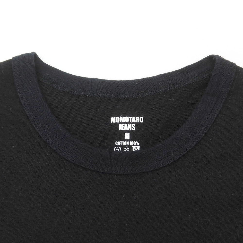 【中古】モモタロウ ジーンズ MOMOTARO JEANS コットン クルーネック 半袖Tシャツ ブラック【 M 】【 状態ランクB 】【 メンズ 】