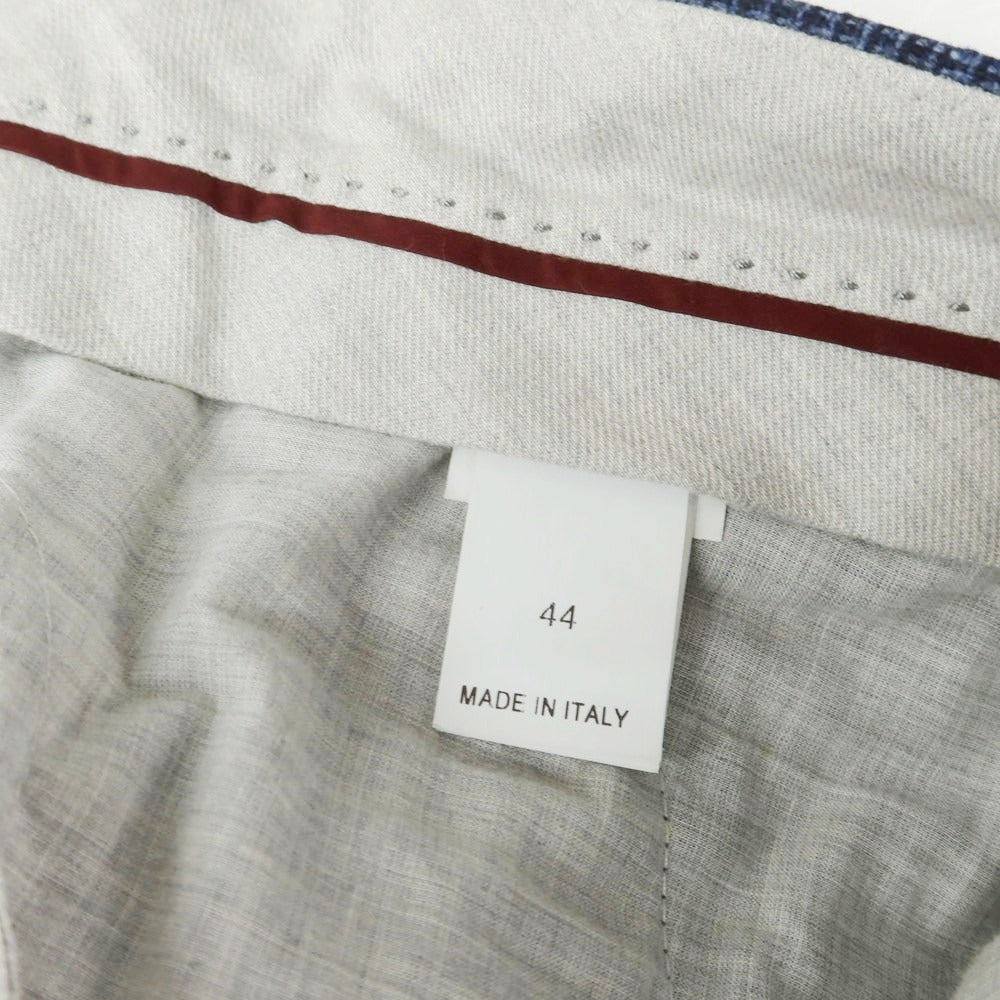 【中古】ブルネロクチネリ Brunello Cucinelli ウールカシミヤ チェック 3つボタンスーツ ネイビーブルー【 上46/下44 】【 状態ランクC 】【 メンズ 】