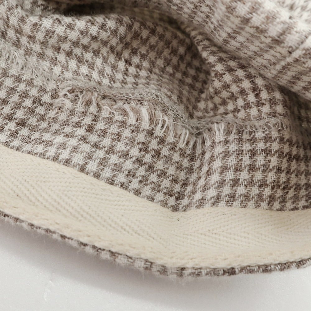 【中古】ブルネロクチネリ Brunello Cucinelli リネン ハウンドトゥース柄 ダブルスーツ グレージュxホワイト【 46 】【 状態ランクC 】【 メンズ 】
