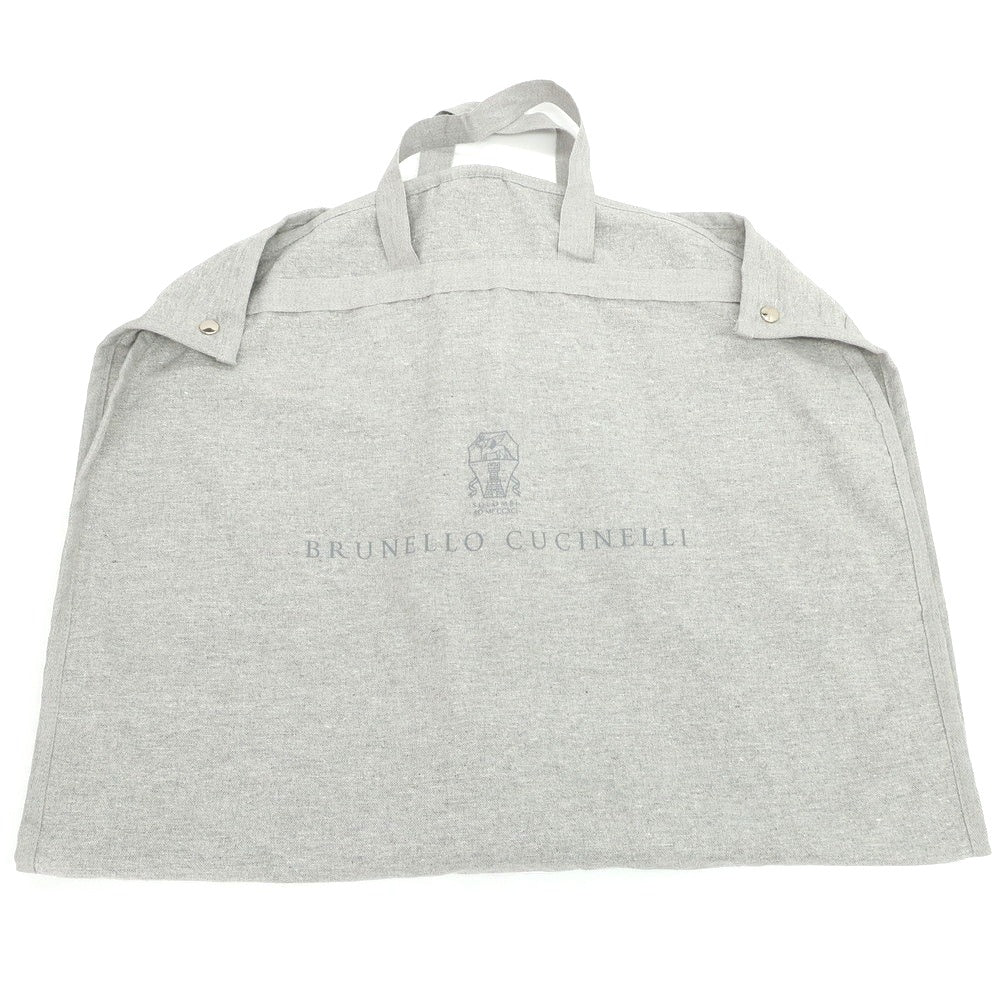 【中古】ブルネロクチネリ Brunello Cucinelli リネン ハウンドトゥース柄 ダブルスーツ グレージュxホワイト【 46 】【 状態ランクC 】【 メンズ 】